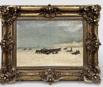 DENNEULIN Jules, 1835-1904, 
Donkeys on the...