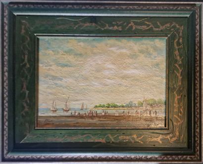 PILATI F.(1948) 
Bord de mer 
Huile sur panneau,...