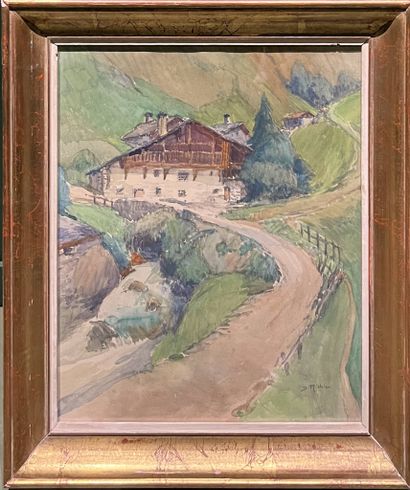 RICHIER Denise (1896-1983)
Chalet en Savoie
Aquarelle,...