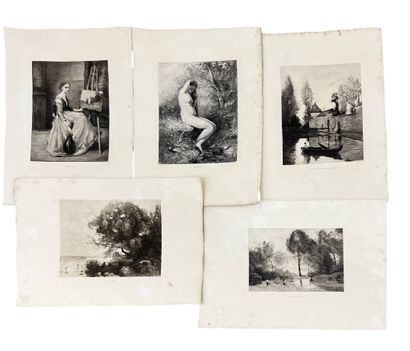 COROT Camille, d'après
Lot de gravures en...