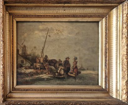 ROSENBOOM F (XIX) 
Paysans en bord de mer,...