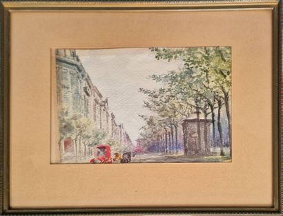 PERILLA Francesco (1874-c.1954)
Rue de Paris
Aquarelle,...