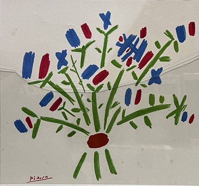 PICASSO Pablo, d'après, 
Bouquet 
Lithographie...