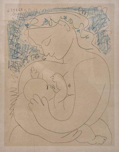 PICASSO Pablo, d'après 
Maternité, 29.4.1963
Lithographie...