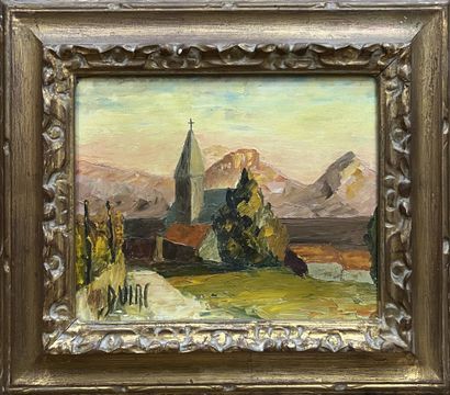 DULAC Jean (1902-1968)
The church,
oil on...