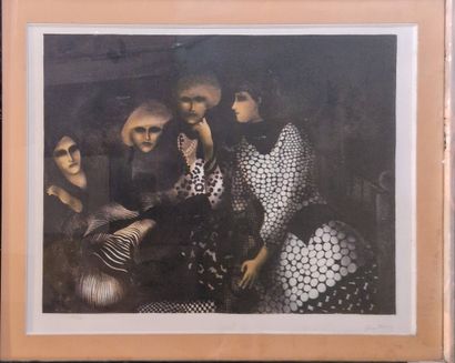 ECOLE MODERNE 
Femmes 
Aquatinte, 107/160,...