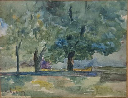 ECOLE MODERNE
Arbres,
aquarelle, porte une...
