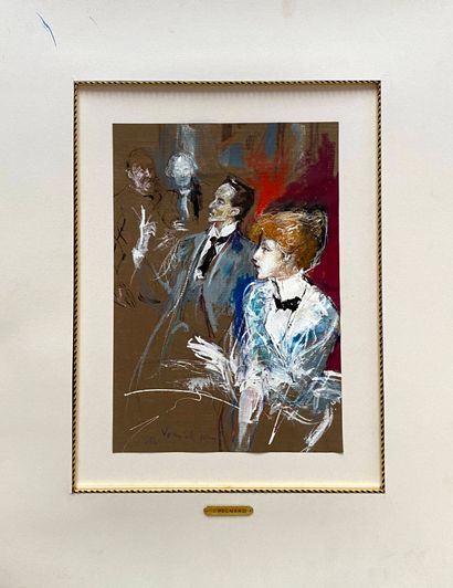 PECNARD Jacques, attribué à 
Vous êtes fous
Aquarelle...