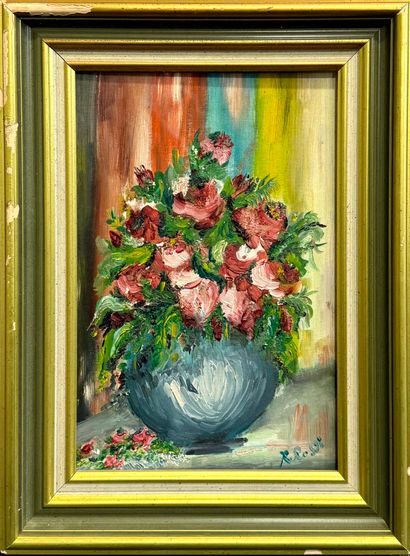 ROSSI R (XX) 
Les fleurs 
Huile sur carton...