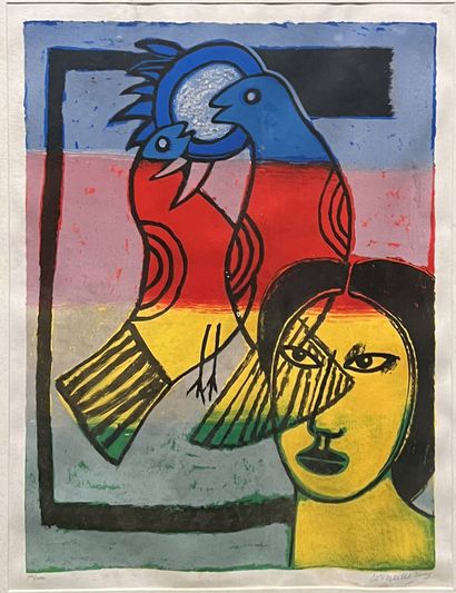 CORNEILLE (1922-2010)
Deux oiseaux et un...