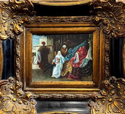 MODERN ORIENTALIST SCHOOL 
Market scene 
Oil...