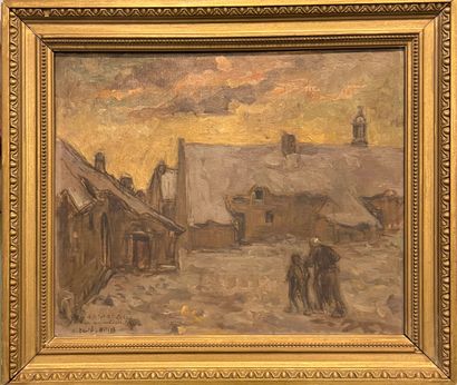 DANIEL MILLET G (XX) 
Village street 
Oil...