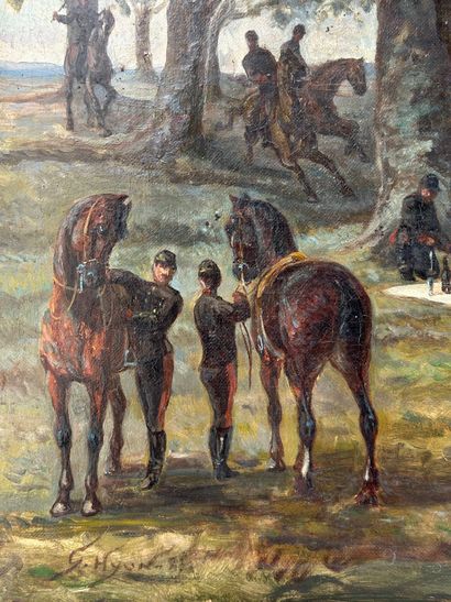 HYON Georges Louis (1840-1913) 
La halte...