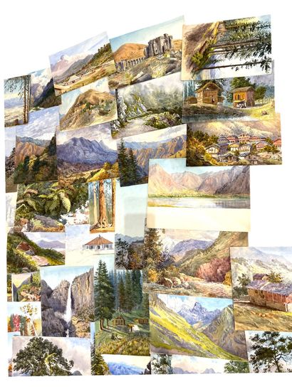 ANONYME fin XIX- début XX - Sophia 
Paysages...
