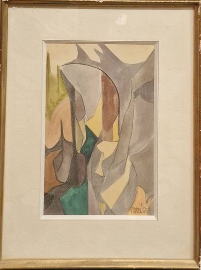 PERRÉ Danièle (1924-2009)
Composition, 1965
Aquarelle,...