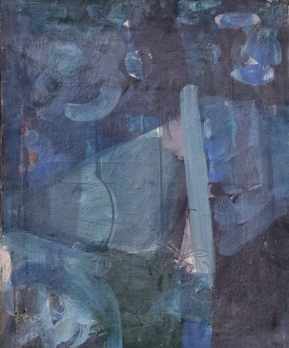 VIVIEN (XX)
Sans titre bleu, 
Huile sur toile...