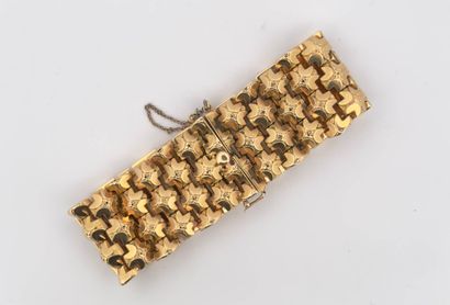Bracelet ruban en or jaune 18K (750) formé...