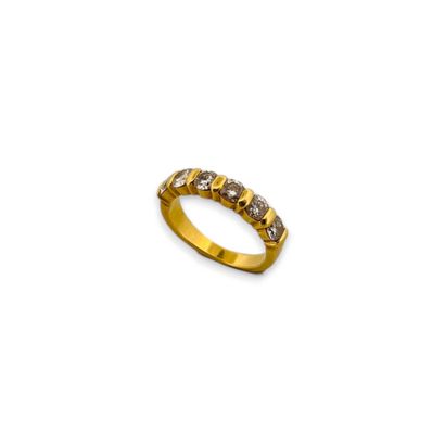 Demi alliance américaine en or jaune 18K...