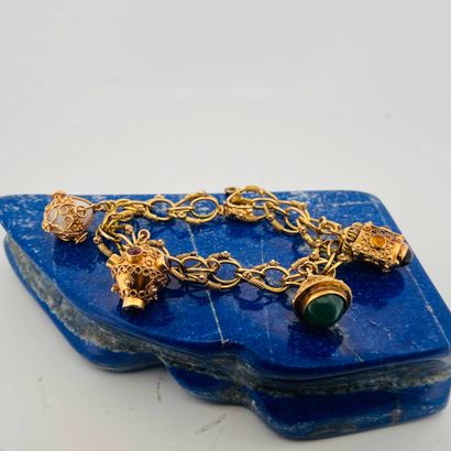 Gourmette en or jaune 18K (750) à maille...