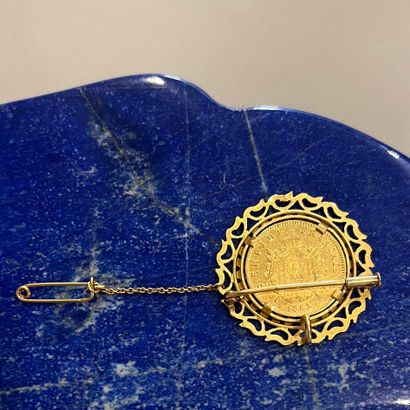 Broche-pendentif corolle en or jaune 18K...