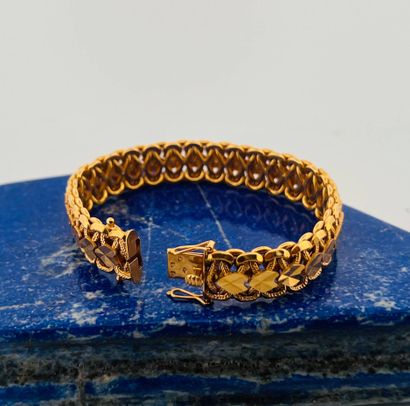 Bracelet ruban or jaune 18K (750) à maille...