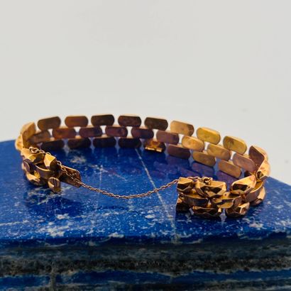 Bracelet tank en or jaune 18K (750), les...