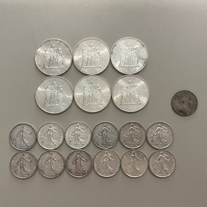 Ensemble de pièces en argent (900) et (835)...