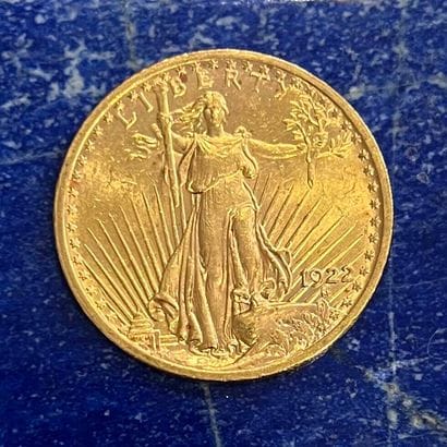 USA 
Pièce en or (900) de 20 Dollars Saint-Gaudens...