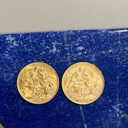 Deux souverains en or (917) Edouard VII (1904;...