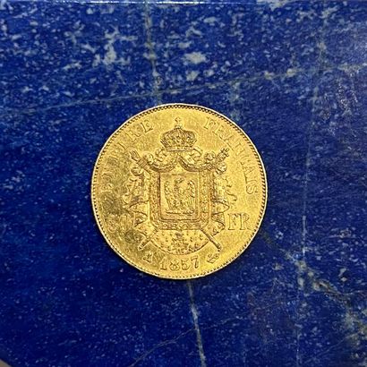 Pièce en or (900) de 50 Francs Napoléon III...