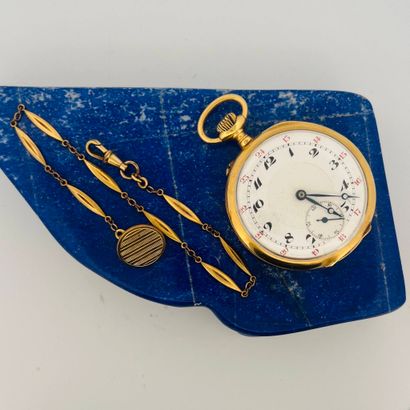 Montre de gousset en or jaune (750), cadran...
