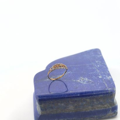 Bague bandeau en or jaune et gris18K (750)...