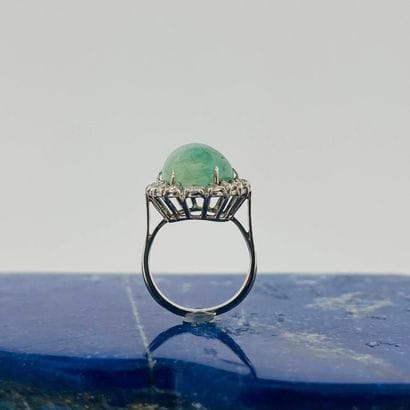 Bague en or gris 18k (750e) et platine, ornée...