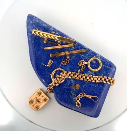Lot d'or 18K (750) et 14K (585) comprenant...