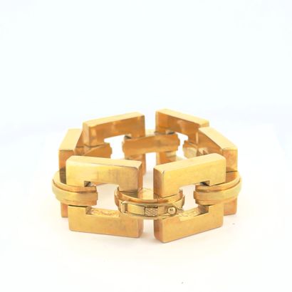 Important bracelet tank en or jaune 18K (750)...