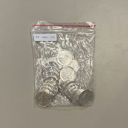 Ensemble de pièces en argent (835) de 5 Francs...