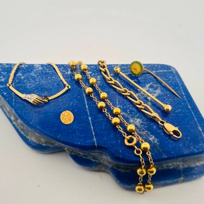 Lot d'or 14K (585) et 18K (750) comprenant...