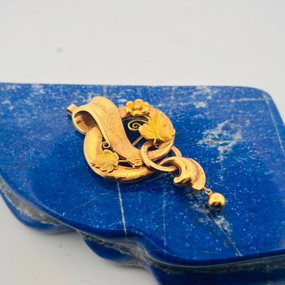Broche/pendentif en or jaune 18K (750) à...