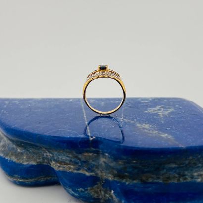 Bague jonc deux tons d'or 18K (750) sertie...