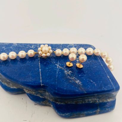 Collier ras-de-cou en perles de culture régulières....