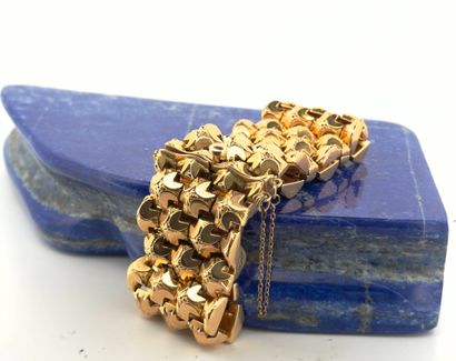 Bracelet ruban en or jaune 18K (750) formé...