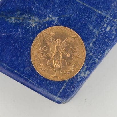 MEXIQUE 
Pièce en or (900) de 50 pesos 1947
Poids...