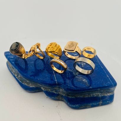 Ensemble de bagues en or 18K (750) et 14K...