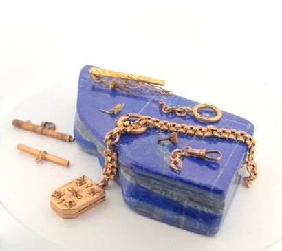 Lot d'or 18K (750) et 14K (585) comprenant...