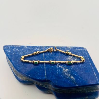 Bracelet articulé deux tons d'or 14K (585)...