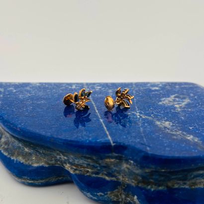 Paire de clous d'oreilles en or 18K (750)...