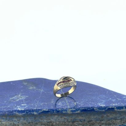 Bague en argent (925) vermeillé sertie de...