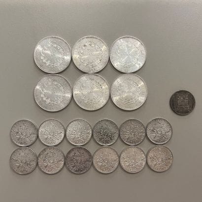 Ensemble de pièces en argent (900) et (835)...