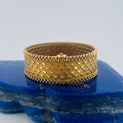 Bracelet ruban en or jaune 18K (750) à maille...