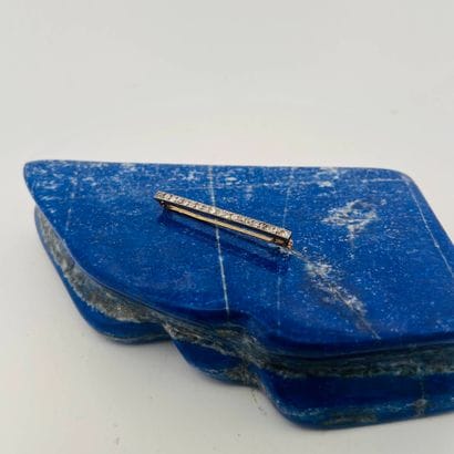 Broche barrette deux tons d'or 18K (750)...